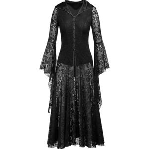 Whimsigoth Fairy Victorian Hooded Black Lace Cardigan Dress Gothic Witchy Large